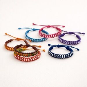 Set of 7 Pride Friendship Bracelets | Multicolor Adjustable Woven Bracelets